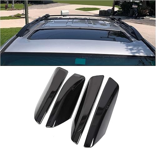 ECOTRIC 4 piezas de cubierta de extremo de riel de techo compatible con Toyota 4Runner SW4 N210 2003-2009 negro cubierta de barra de riel de techo