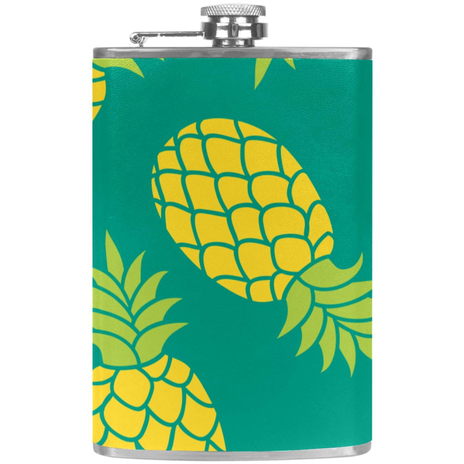 Flasque à whisky de poche anti-fuite en cuir jaune avec entonnoir pour transporter votre alcool