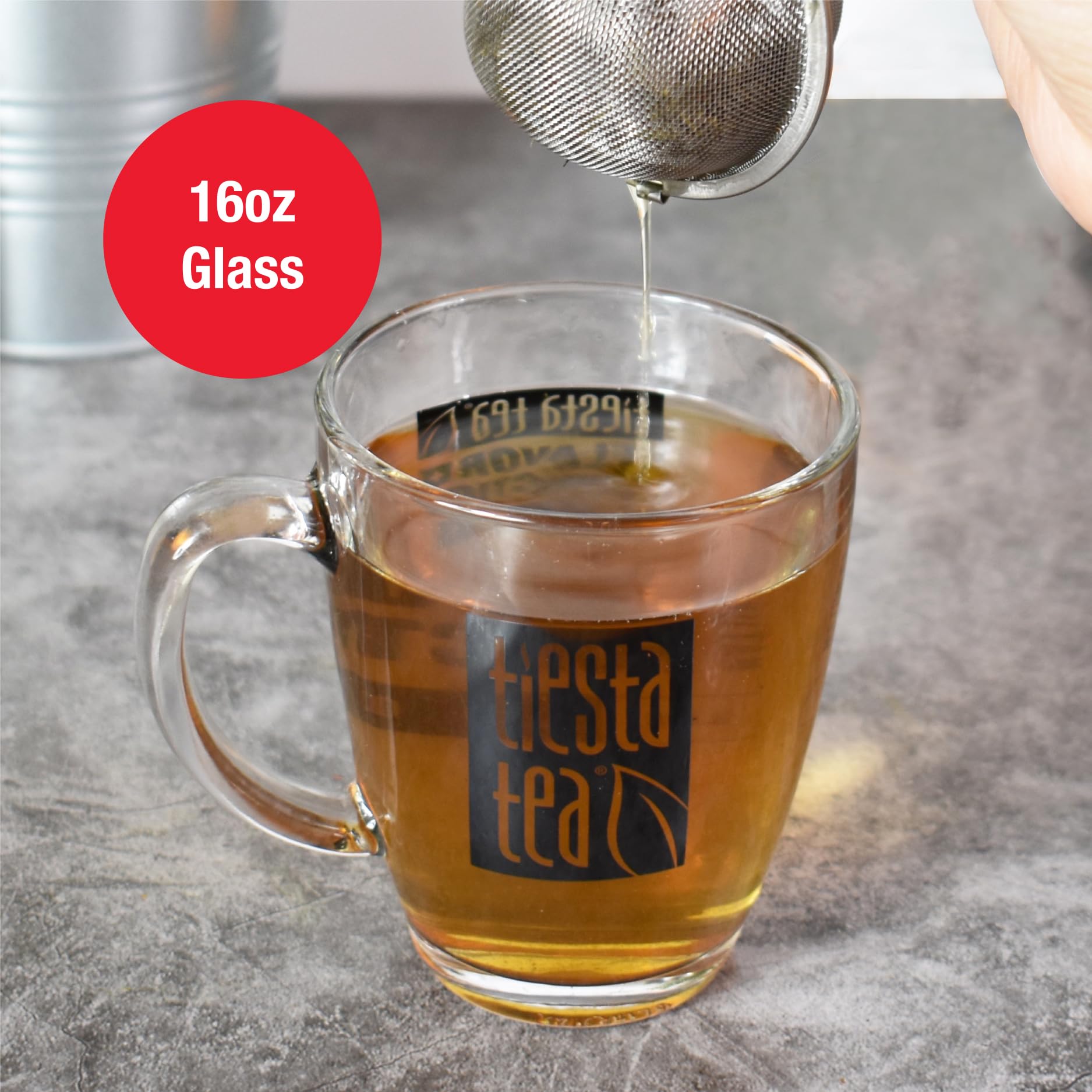 Tiesta Tea Brewmaster Tee-Ei | Ideal für heiße und eisgekühlte Getränke, kompatibel mit losen Tee-Ei, Steepers und Kugeln, Glasbecher für eine Tasse
