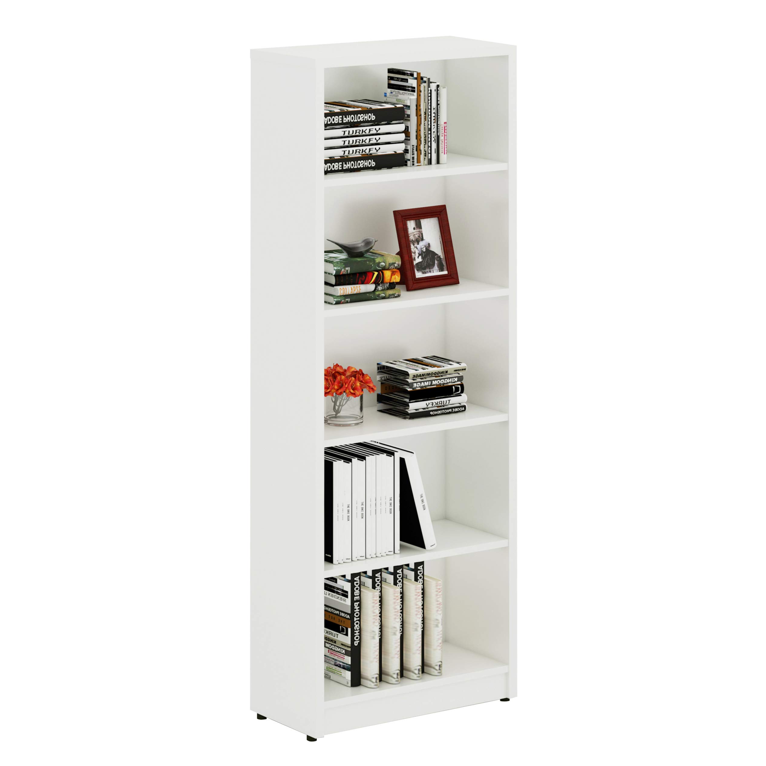 Buy Sunon 5 Shelf Wood Bookcase Freestanding Display Shelf Adjustable