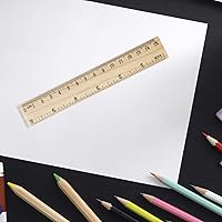 Vista 6 de KINJOEK 144 paquetes de reglas de madera de 6 pulgadas a granel de madera de pino de doble cara regla escolar pequeña que mide para el hogar