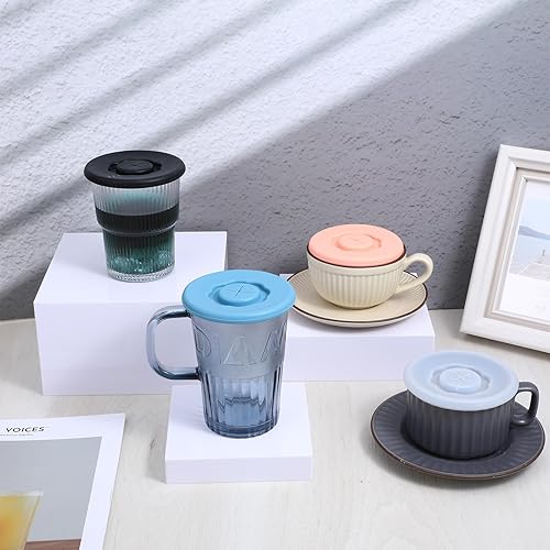 Miniatura 4 de 4 tapas de silicona reutilizables para protección contra alcohol, tapas herméticas antipolvo de grado alimenticio con agujero para pajilla, para la