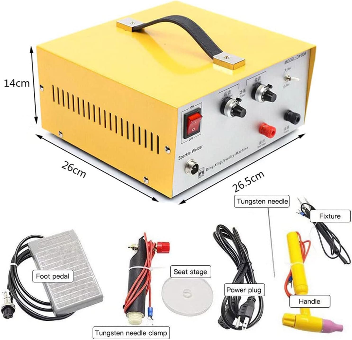 Jewelry Welder Machine 30A/80A Spot Welding Machine, Portable Electric Welding Equipment with Foot Pedal, Pulse Sparkle Spot Welder for Platinum, Gold, Silver, Copper Hardware Restoration,80A-220V