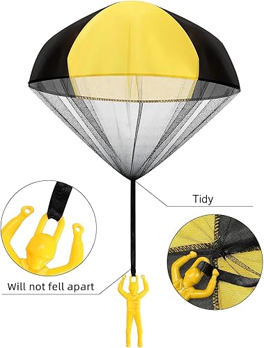 Miniatura 3 de 12 piezas de paracaídas de juguete volador de mano, paracaídas para hombres, figuras de paracaídas para Navidad, regalos de aterrizaje al aire