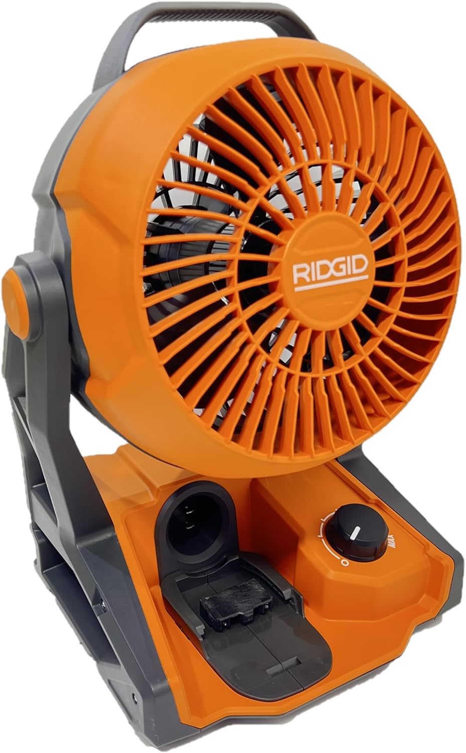 RIDGID 18V Cordless Jobsite Fan Kit with Battery and Charger (Bulk Packaged), Orange