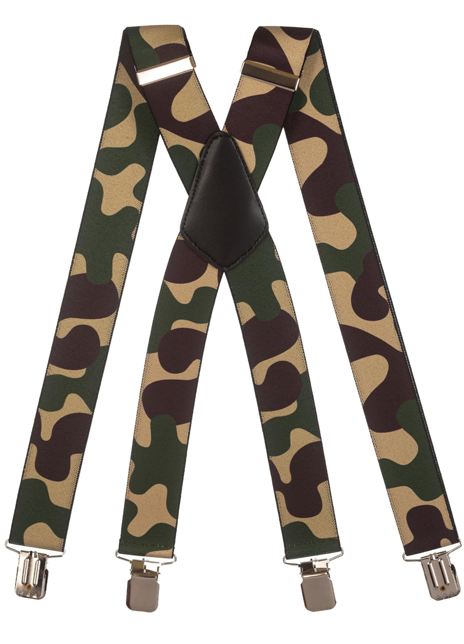 Olata Men's Heavy Duty Printed X-Shape Braces/Suspenders, 4cm - Camoflauge C