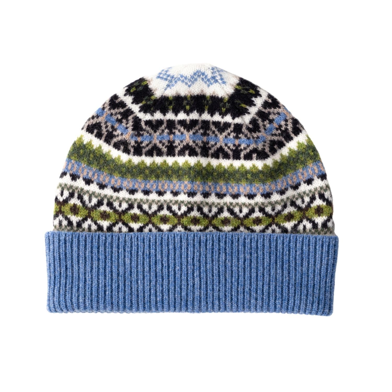 The Cashmere Choice Women's Dark Blue - 2502 Fairisle Beanie | Kerse | Lomond Lambswool (Dark Blue - 2502)