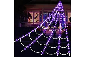 Halloween Spider Webs with LED Lights for Spooktacular Outdoor Decor
