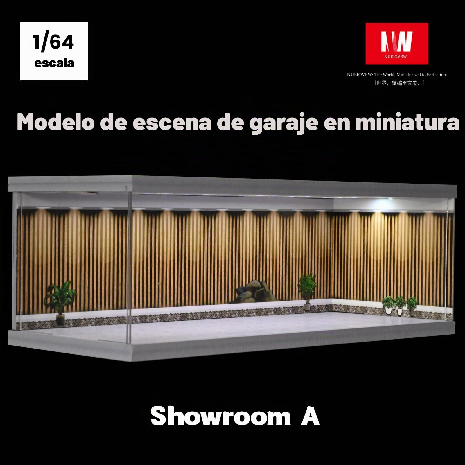 Modelo de garaje Diorama 1:64, iluminación LED tricolor, vitrina de exhibición de escena de estacionamiento, multicombinación, modelo de sala de exposición, almacenamiento de coches, caja de