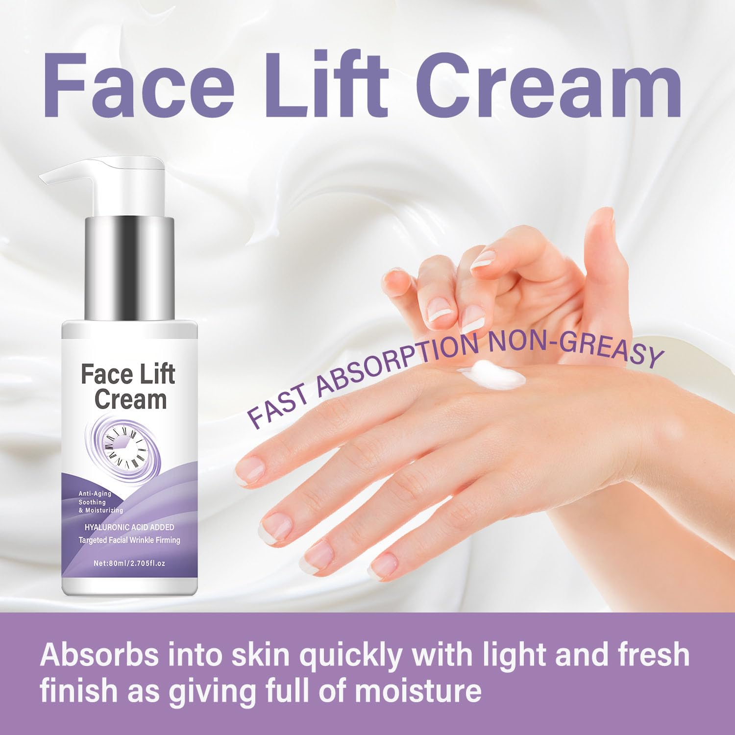 Anti-Aging Hyaluronsäure Straffende Gesichtscreme Lifting Feuchtigkeit (5Pcs)
