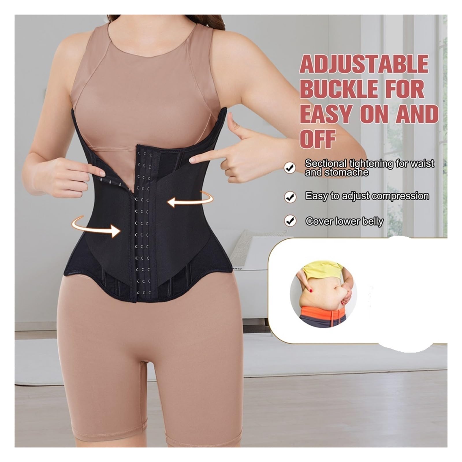 Panciera per Snellire Donna Corsetto Modellante a Forma di U for Donna, con Bottoni, for Il Seno sollevato, Traspirante Osso d'Acciaio