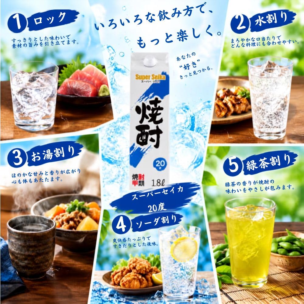 Amazon.co.jp: 東亜酒造 甲類焼酎 スーパーセイカ パック [ 焼酎 20度