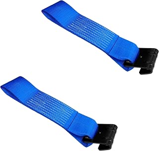 2-Pack 4" x 12" Blue Flat Hook Straps - Fixed End Tie Downs