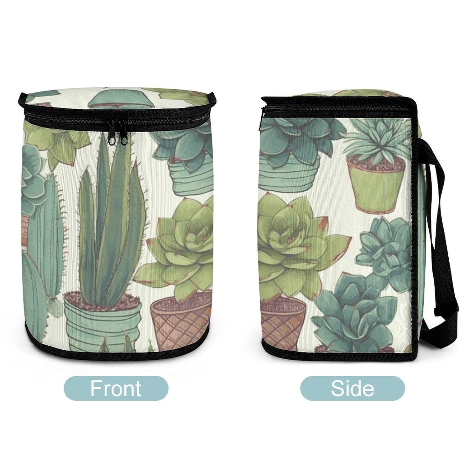 Hanging Car Trash Bag Cactus Succulents Printed Car Garbage Storage Bag Leakproof Car Trash Can Portable Garbage Storage Bags