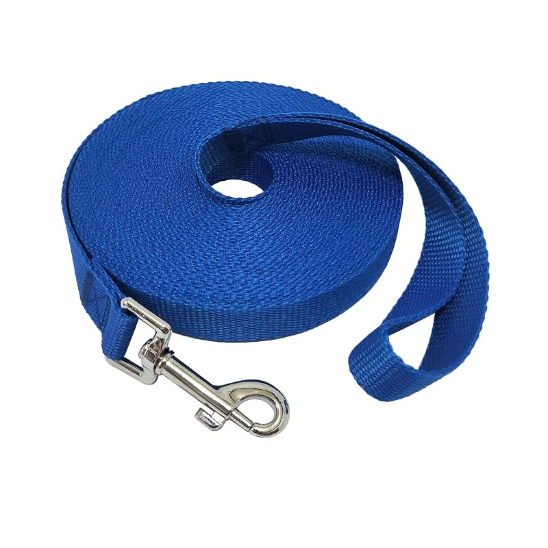 Guia de Adestramento para Cães em Nylon com Fecho Giratório MANDAO, 9,14 m, Blue