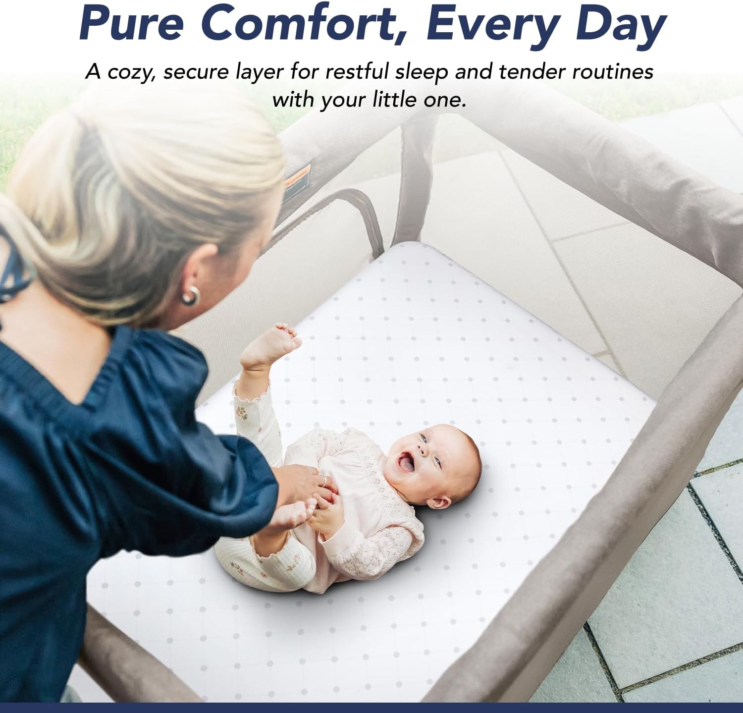 Mattress Cover for UPPAbaby Bassinet Remi playard Bassinet Mattress, Soft and Comfortable, Secure Attachment, Machine Washable, Waterproof/Washable Mattress Cover