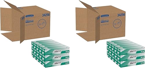Kimtech 34256CT KIMWIPES Limpiaparabrisas delicados, 1 capa, 14 710 x 16 35, caja de 140 (caja de 15 cajas) (paquete de 2)