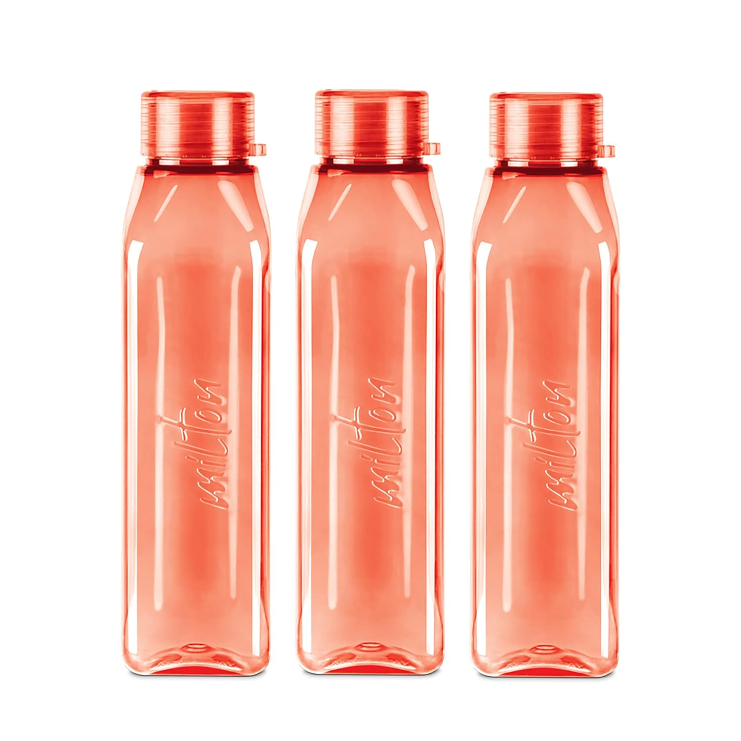 Milton Prime 1000 Pet Water Bottle, Set of 3, 1 Litre Each, Red BPA