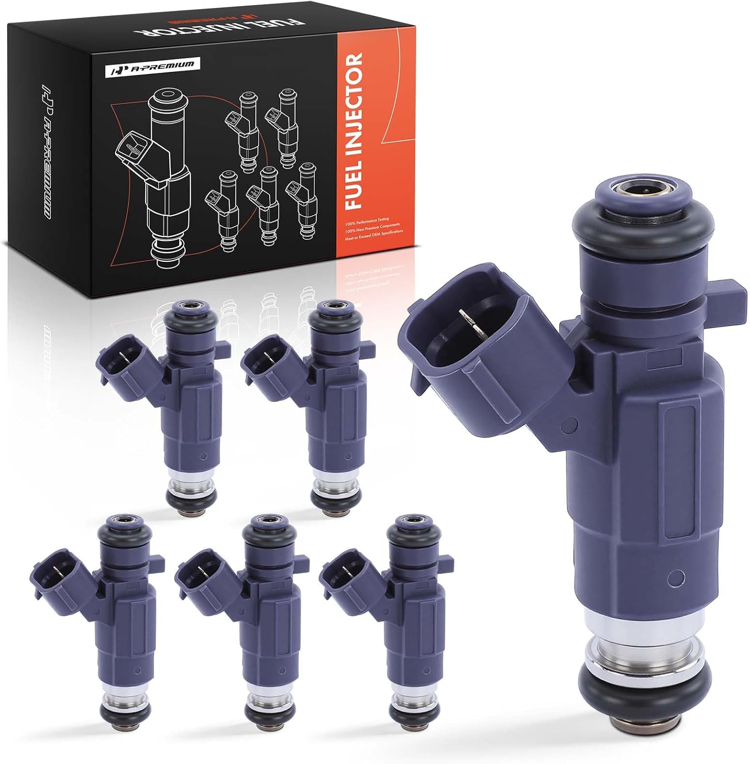 A-Premium Fuel Injectors Compatible with Nissan Pathfinder 2001-2004, Maxima 2000-2001, 350Z 2003-2004, FX35/G35 2003-2004, I30 2000-2001, QX4 2001-2003, 3.0L 3.5L, 6-PC Set