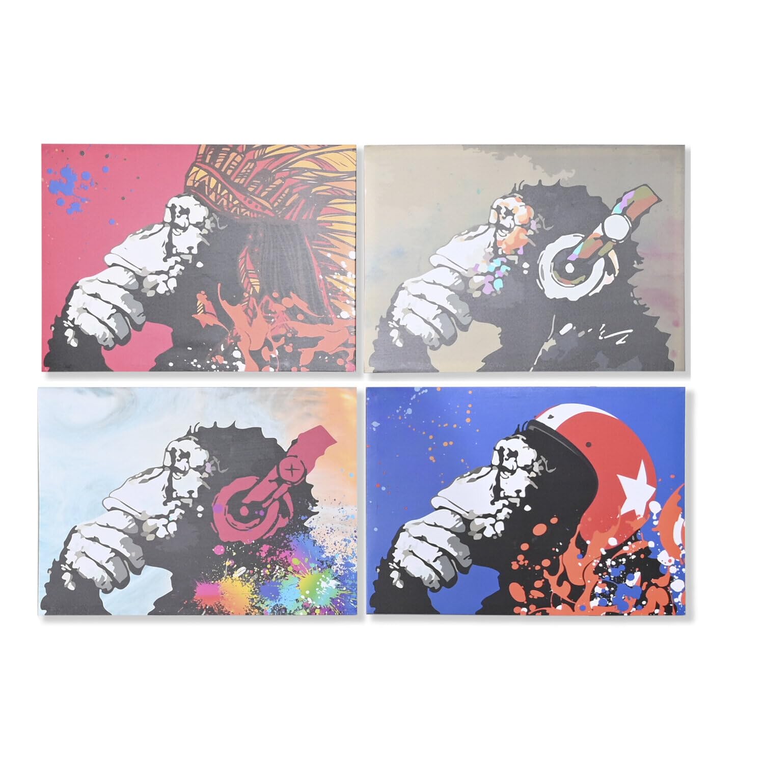 Tableau toile MDF 70x50 cm singe decoration murale tendance