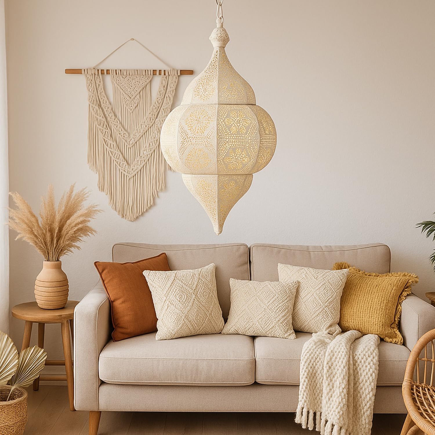 PR Home hanglamp Vicky, wit, papier, 40 cm, 3 x E14