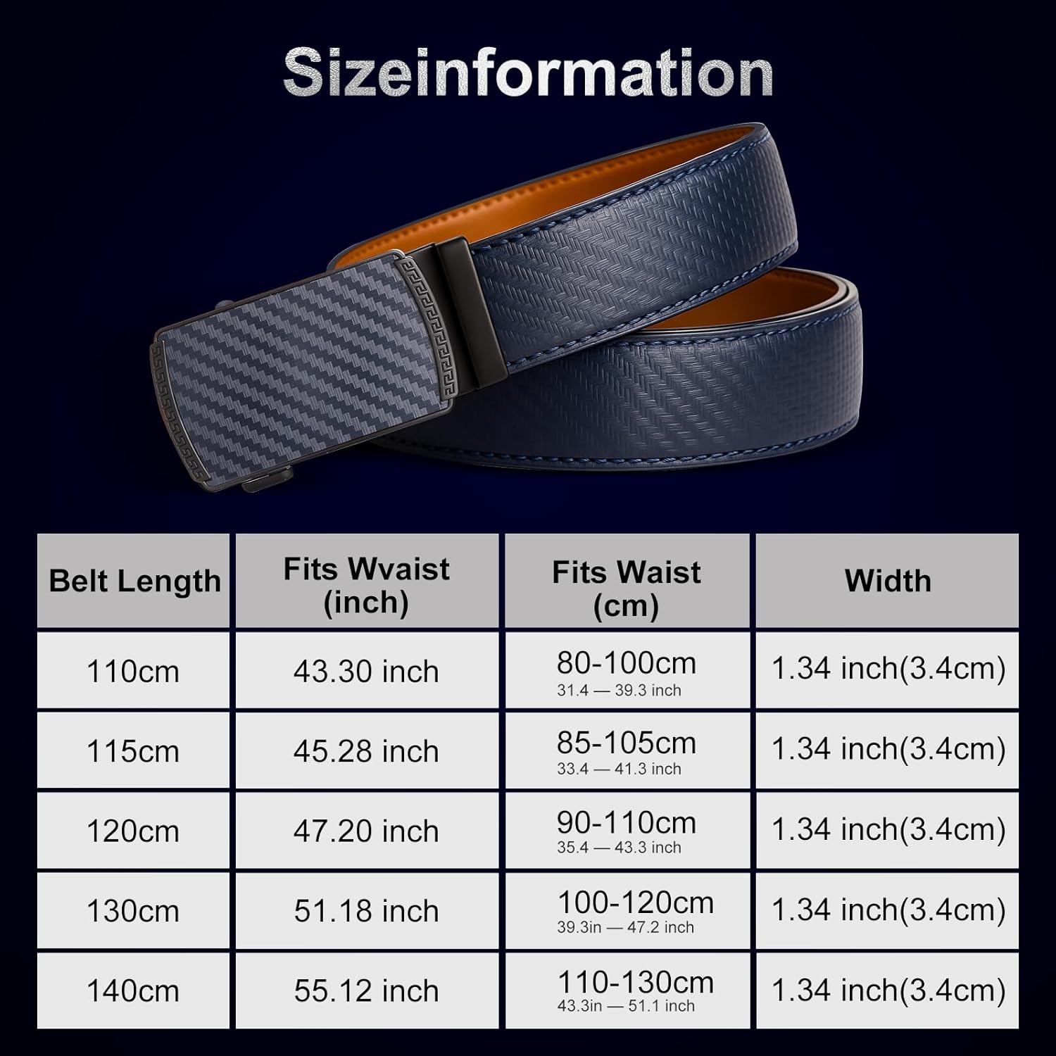 Men's Belts, Sliding Buckle Belts, Ratchet Belts, Genuine Leather Belts, Grooved Belts, Straps, Gift Men's Pants Shirt Oxford - Adjustable Size, Easy Comfort Style image 2 of 7 B0FKGRQLVH