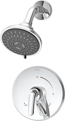 Symmons S-5501-1.5-TRM Elm - Molde de ducha de 5 pulverizaciones con control de volumen secundario en cromo pulido, 1.5 GPM (válvula no incluida)