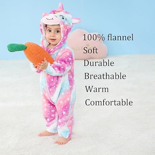 Miniatura 4 de QIAONIUNIU Disfraz de unicornio para bebé para Halloween, mameluco para niños pequeños, rómper para cosplay, de 30 a 36 meses