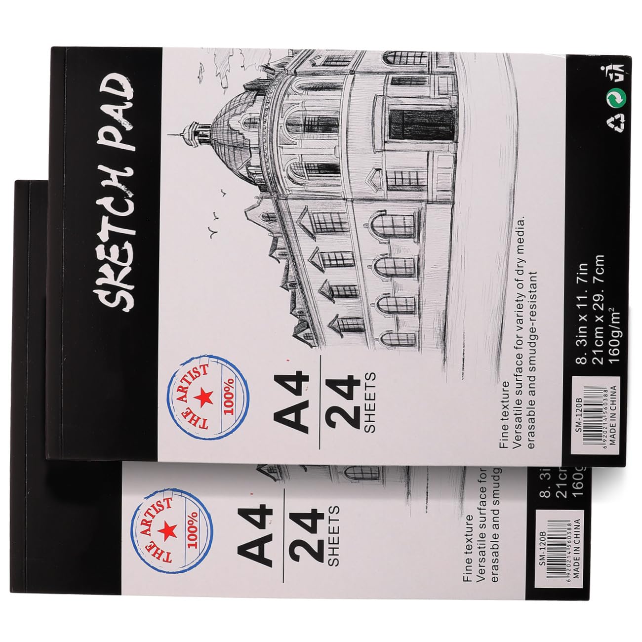 STOBOK 2stücke Professioneller Zeichenblock Skizzenbuch Dickes Papier Marker Geeignet Robuste Qualität Kreatives Schreiben Reisebericht Ideensammlung Geschenkidee Zufälliger Stil