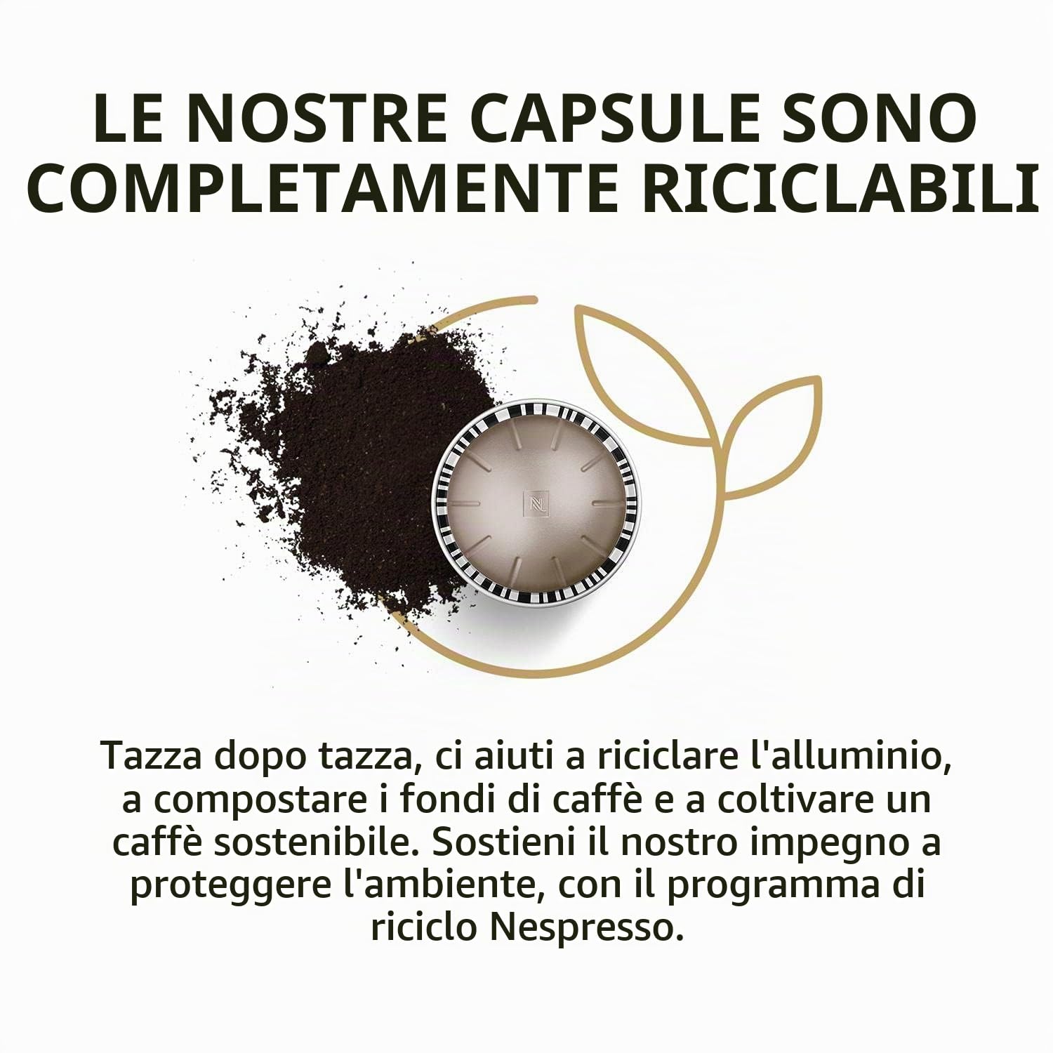 Nespresso Vertuo - 50 Capsule Arondio - Intensità 6 - Per Gran Lungo 150ml - (5 cartoni da 10)