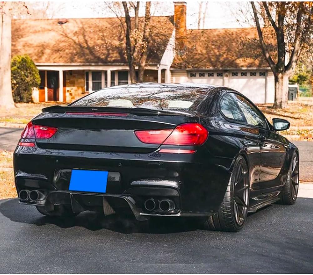 Matte Black Rear Diffuser Compatible with BMW 6 Series F06 F12 F13 M6 2Door 4Door 2013-2018 Lower Bumper Lip Spoiler Body Kit Factory Outlet