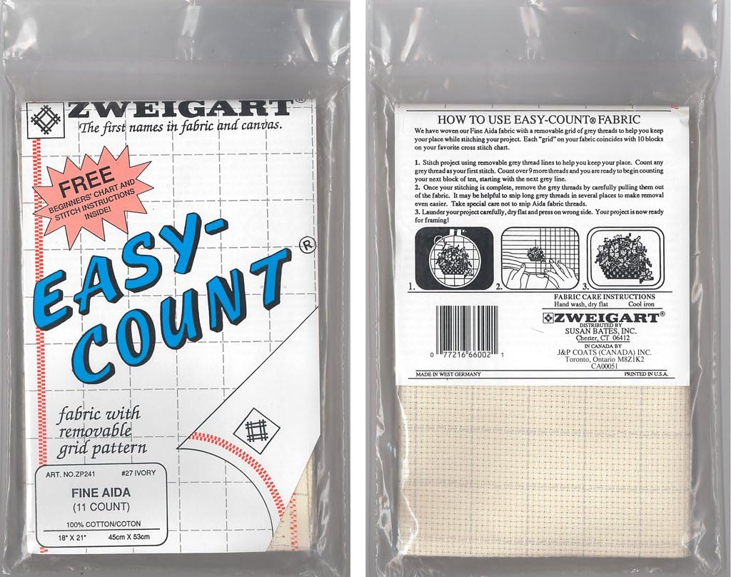 Zweigart Easy Count Fabric Fine Aida 11ct (Ivory)