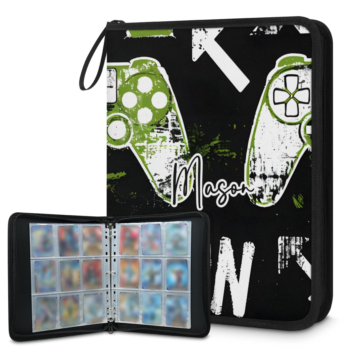 Top-Loaders-for-Cards Trading-Card-Albums Custom-Name Vault-Binder 9 Pocket Sports-Card-Binder come regalo per donne, uomini, bambini, ragazze ragazzi gioco