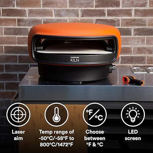 Miniatura 3 de Everdure Pistola de temperatura infrarroja para hornos de pizza, termómetro láser digital IR de lectura instantánea, grados Celsius y Fahrenheit,