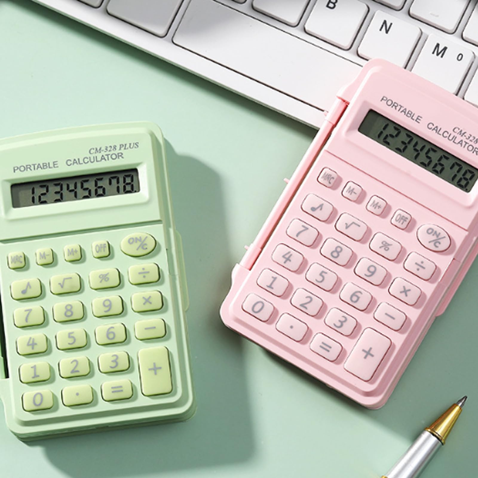 Calcolatrice tascabile a 8 cifre con pulsante ergonomico per uso scolastico da Durability Pastel Calculator Cover