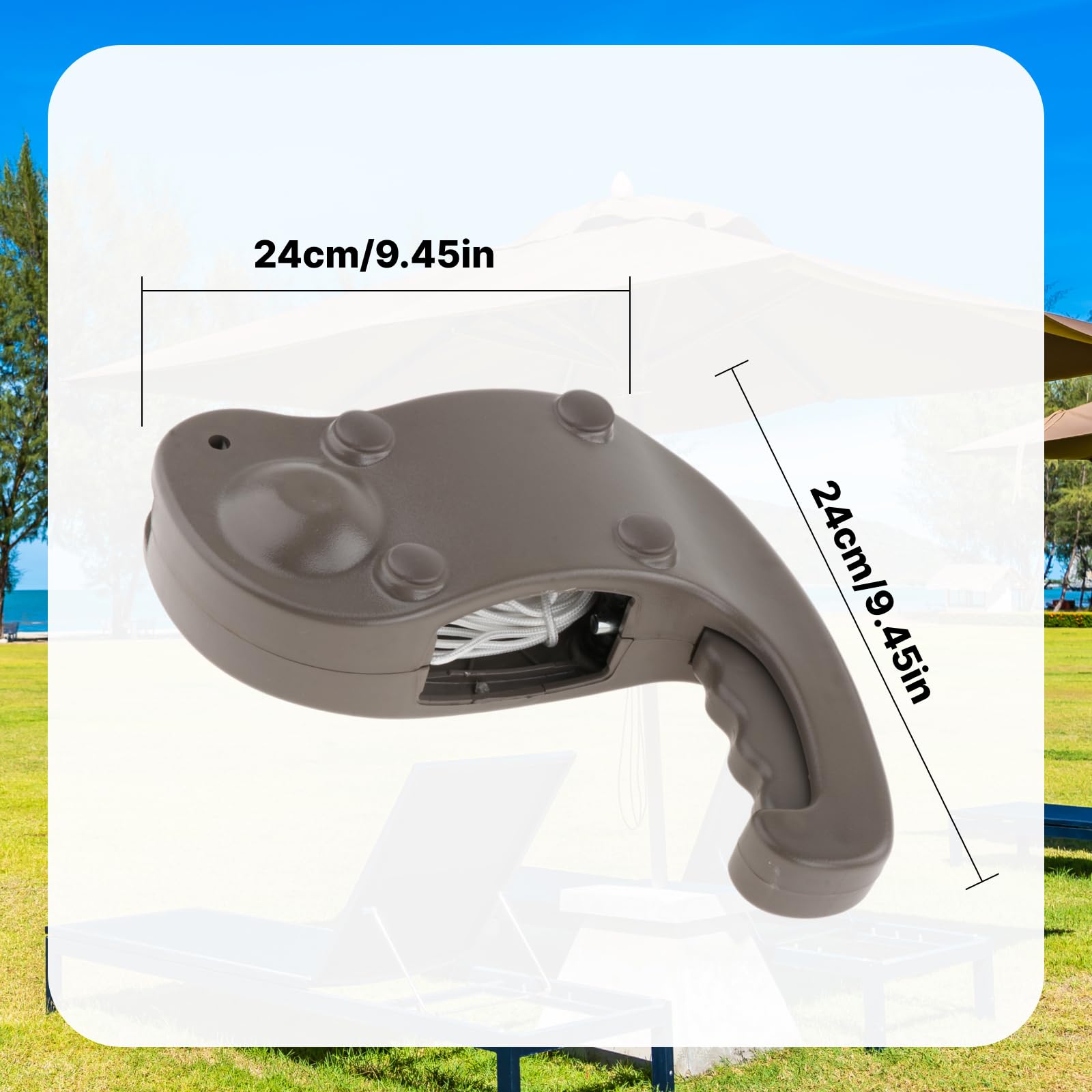 Manivelle de Remplacement pour Parapluie de Jardin, Accessoire Universel Anti-Usure, Pièce de Rechange Robuste pour Manivelle de Parasol de Terrasse, Patio, Balcon, Plage