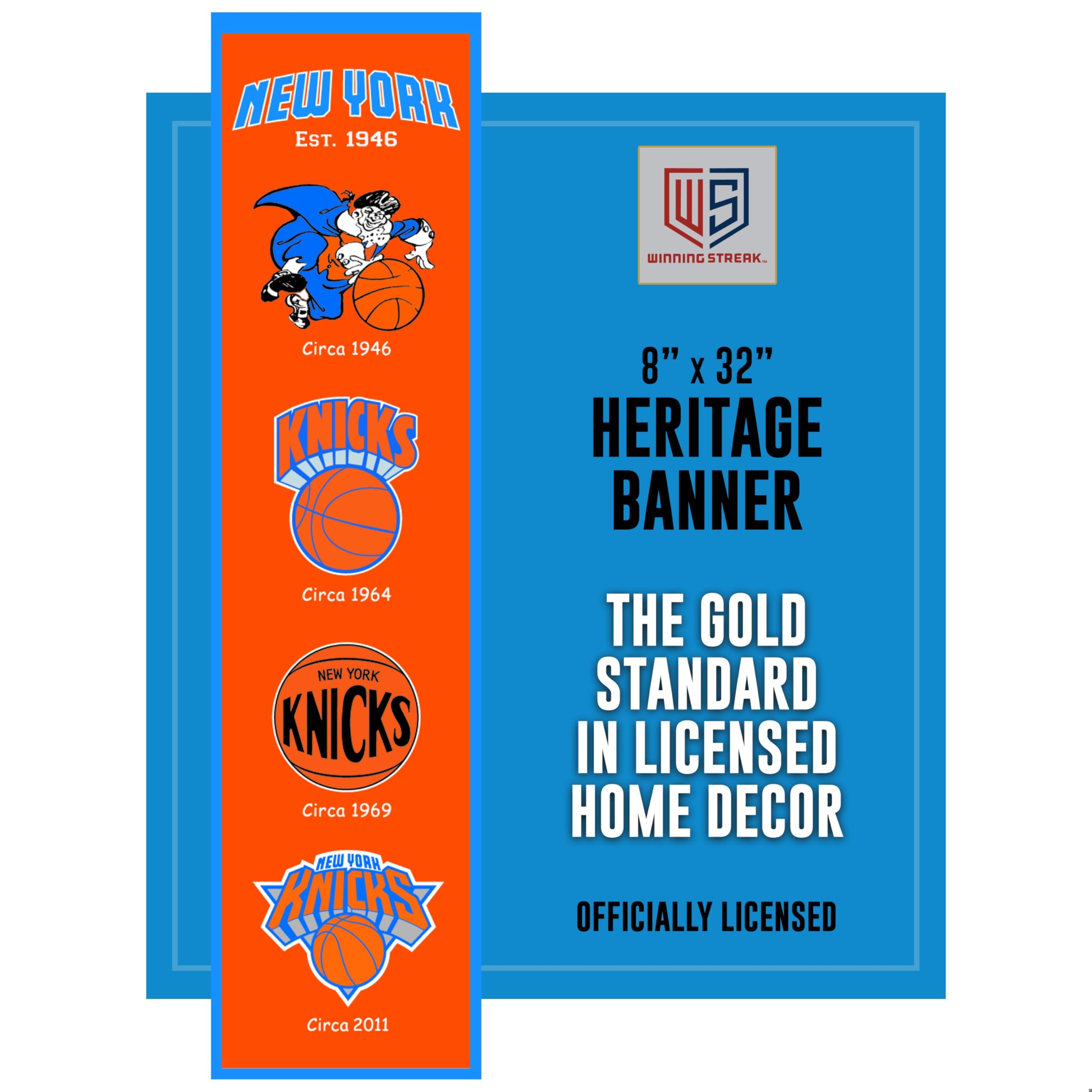 Winning Streak Sports NBA New York Knicks Heritage Banner