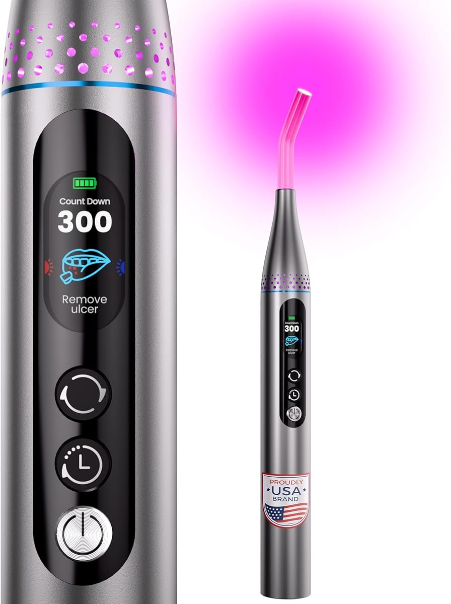 Red Light Therapy for Face, Cold Sore Treatment Red Light Therapy Wand, FSA-HSA Rechargeable Clinical Grade Infrared Light Therapy, Ideal for Lips, Skin, Pain Relief, Fast Recovery