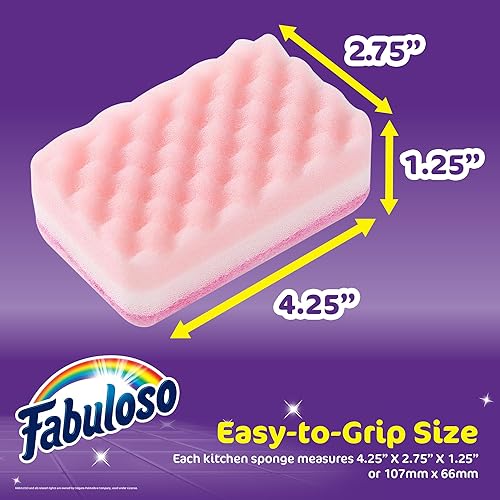 Miniatura 5 de Fabuloso Esponjas Rainbow 6 CT  Esponjas de colores surtidos sin arañazos para platos y superficies  6 esponjas arcoíris para lavar platos de