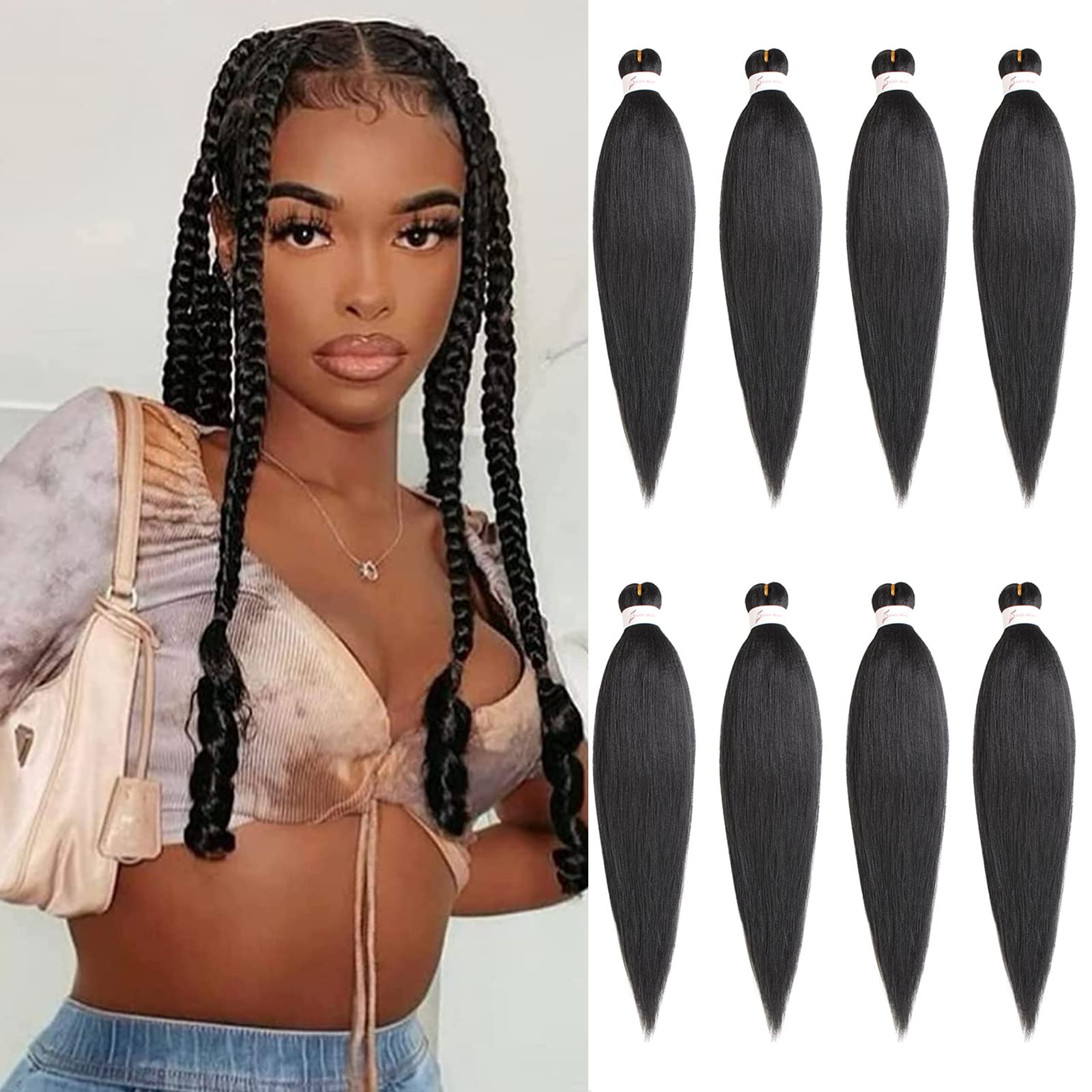 Buy Xtrend 8Packs Easy Braids Prestretched Braiding Hair 20 Inch EZ