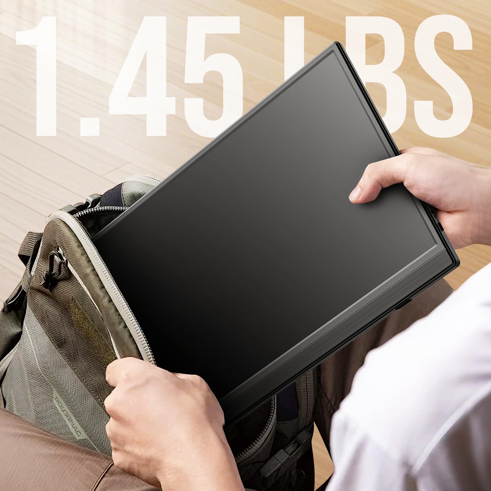 Tragbarer Monitor 15,6'' FHD 1080P IPS – Ultradünnes Portable Monitor mit Ständer, VESA-Befestigung und Lautsprechern, Mini HDMI/USB-C, kompatibel mit Laptop/PC/Mac/Xbox/PS/Switch
