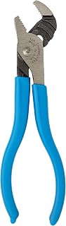 CHANNELLOCK 424 Straight Jaw Tongue & Groove Pliers, 4.5-inch | 1/2-inch Jaw Capacity | 3 Adjustments | Forged High-Carbon U.S. Steel | 90° Teeth Grip in Both Directions | Made in USA, Polished Steel