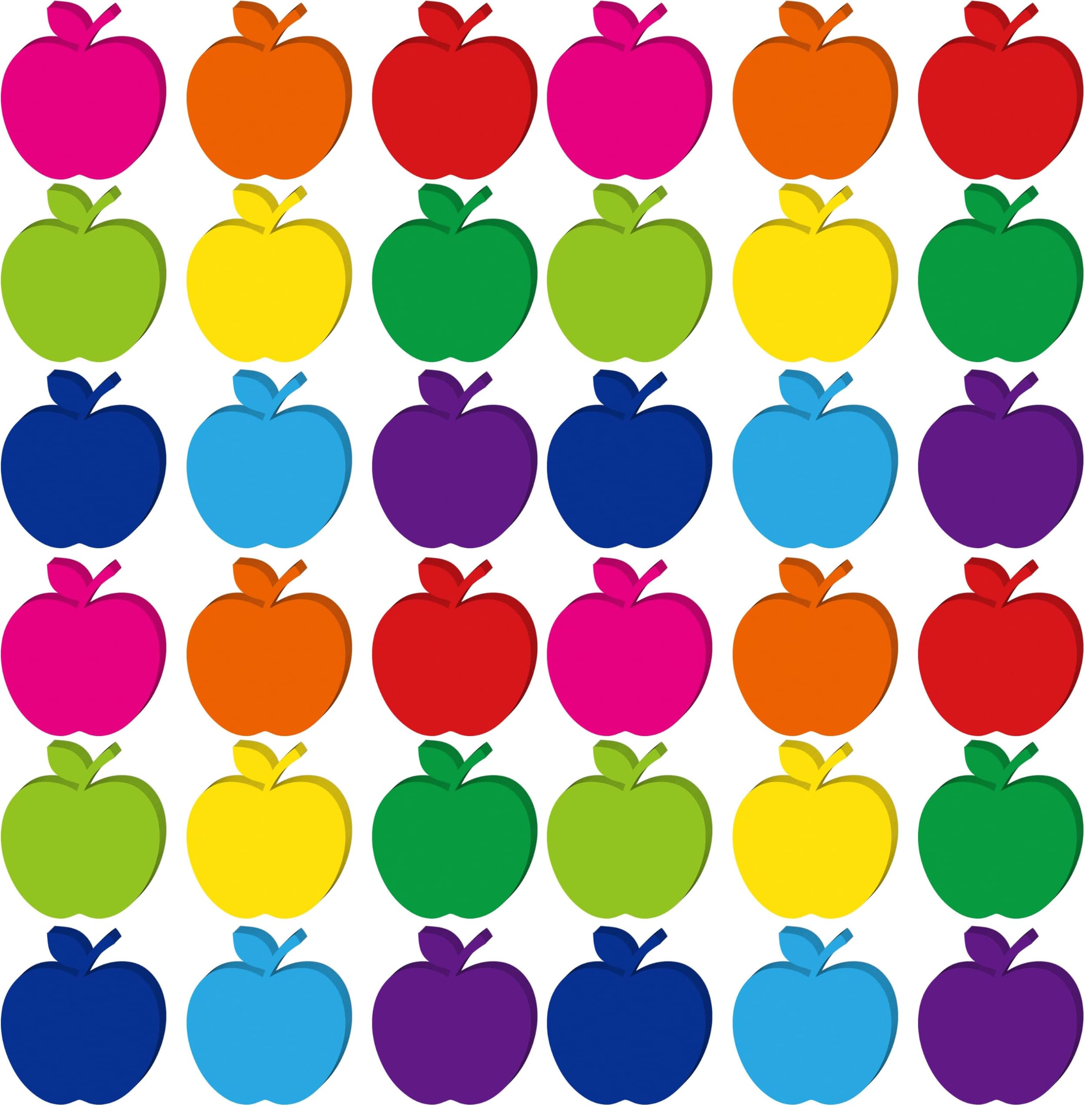 Geyee 108 Pcs Apple Cutouts Paper Apples Bulletin Board Cut Outs Assorted Cut Outs Apples Die Cuts for Teachers DIY Projects Craft Party Decor(Colorful,3.5 Inch) (Pack of 4)