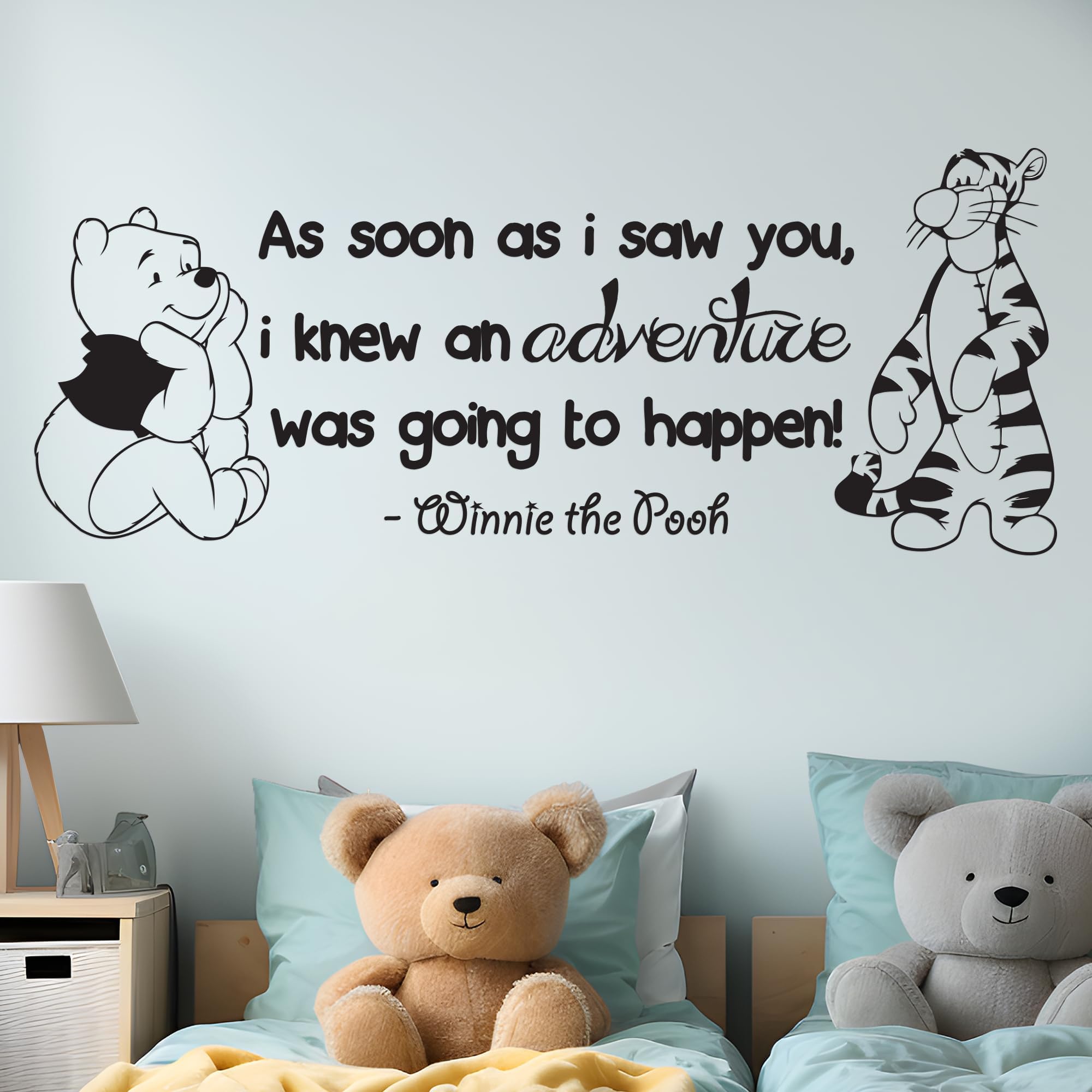 Winnie Pooh & Tigger - As Soon As I Saw You Quote Baby Room Wall Decal- Decal for Baby's Room (Wide 30" x 12" Height)