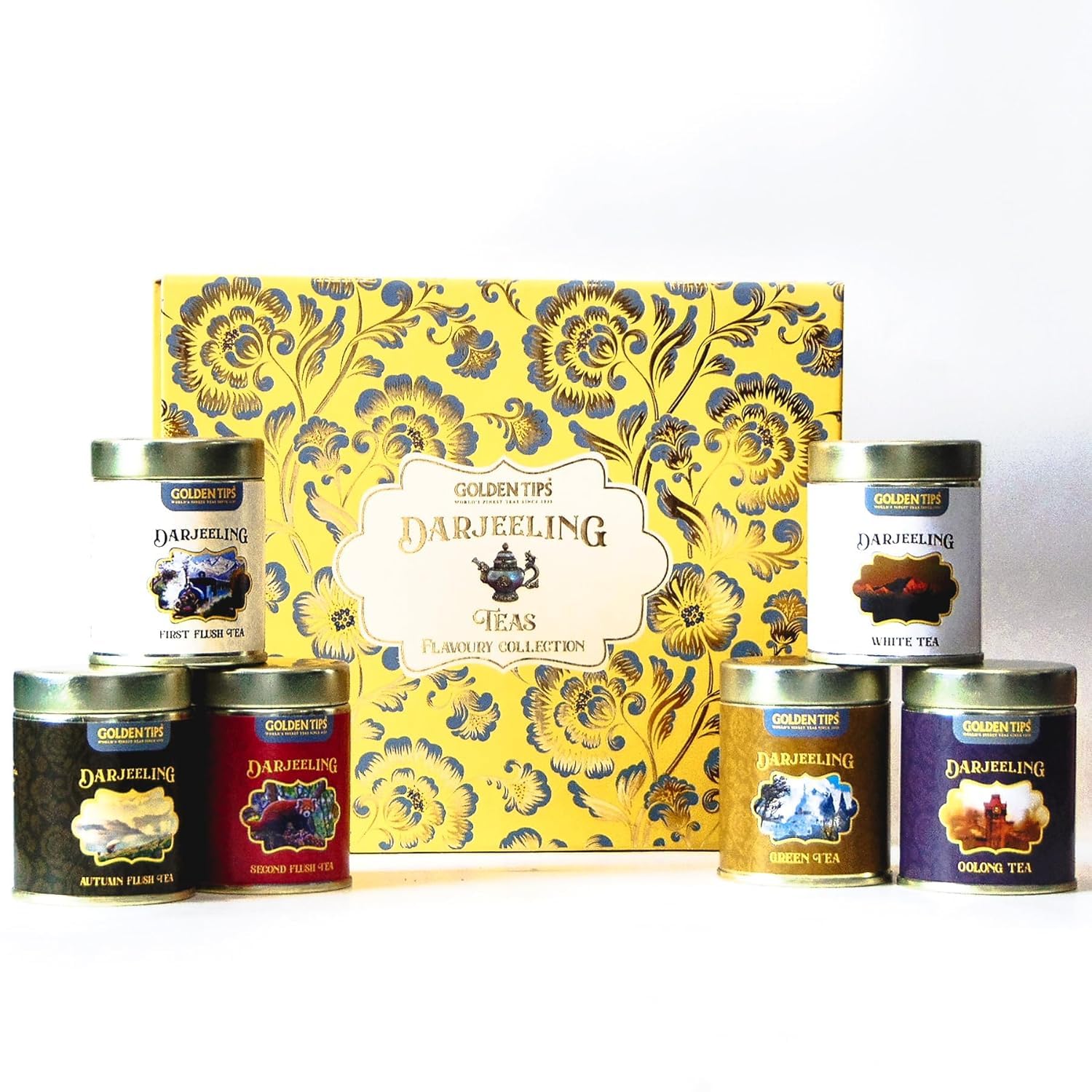 Golden Tips Flavoury Collection Darjeeling Tea Gift Box, Premium Assortment of First Flush, Second Flush, Autumn Flush, Green, White & Oolong Teas in Elegant Tin, Ideal for Gifting & Special Occasions-image-35