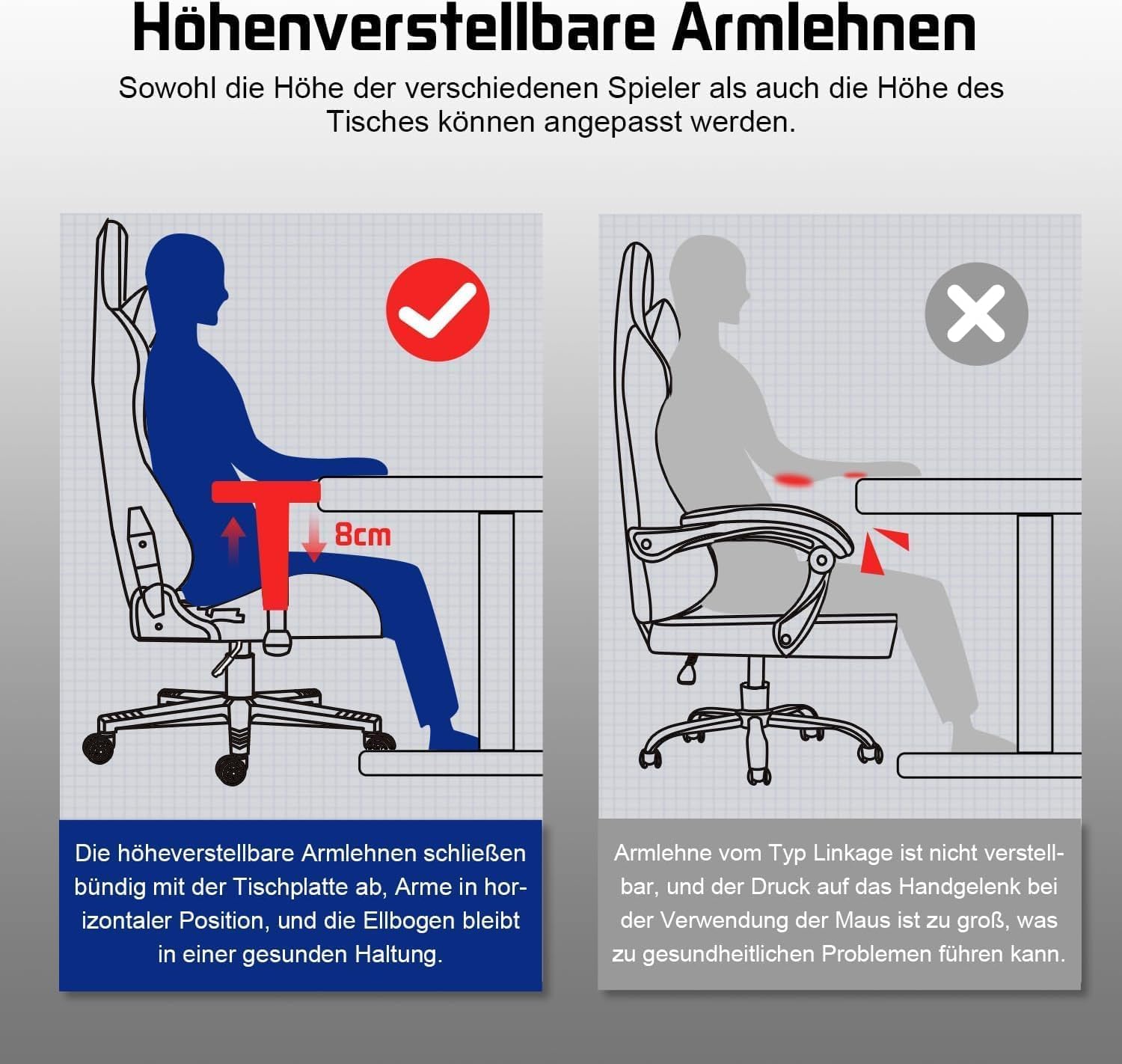 Homimaster Gaming Stuhl, Gaming Chair mit verstellbare Lendenkissen, Kopfkissen und Armlehnen,Ergonomischer Gamer Stuhl gepolstert, Gaming Stuhl 150 kg Belastbarkeit
