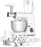 Mélangeur sur socle Sencor STM3700WH 10 vitesses multi-fonction tout-en-un, robot culinaire, mélangeur, hachoir à viande, râpe avec 18 accessoires spécialisés, blanc