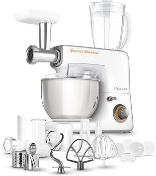 Sencor STM3700WH 10 Speed Stand Mixer with 10 Specialized Attachments, White