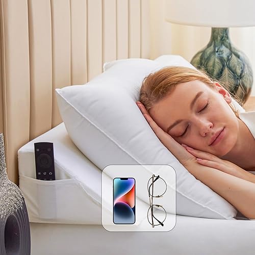 Miniatura 7 de Bedluxe Almohada de cuña para cama King para cabecero, almohada de espuma para cabecero, relleno de espacio de cama, cuña de colchón, relleno de