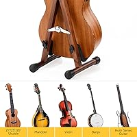 Vista 2 de Donner Wood Ukulele Stand Mini Guitar Stand for Violin, Hush Guitar, Mandolin, Banjo, Folding Floor Stand A-Frame Holder for Small Musical
